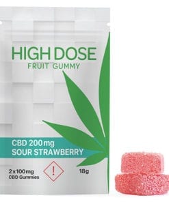 Sour Strawberry CBD Gummies (200mg CBD) by High Dose