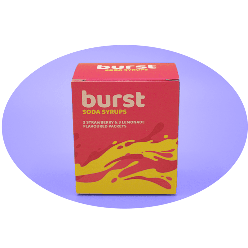 Burst Nano Indica THC Soda Syrup - 6 Pack (3 Strawberry + 3 Lemonade) 180mg THC Total