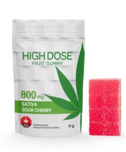 Sour Cherry Sativa Gummies (800mg THC) by High Dose