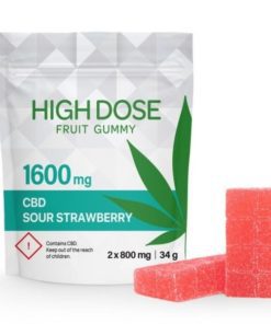 Sour Strawberry CBD Gummies (1600mg CBD) by High Dose