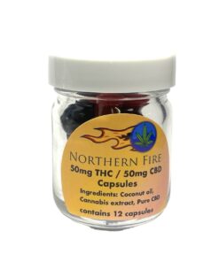 50mg THC + 50mg CBD 1:1 Capsules (12 caps) - Northern Fire